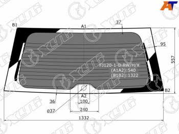 7 599 р. Стекло заднее (Затемненное Обогрев) Toyota Land Cruiser Prado (J120) 02-09  Lexus GX 02-09 XYG FJ120-1-D RW/H/X  с доставкой в г. Керчь. Увеличить фотографию 1