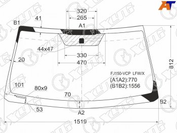 5 699 р. Стекло лобовое Toyota Land Cruiser Prado (J150) 09-20  Lexus GX 09-19 XYG FJ150-VCP LFW/X  с доставкой в г. Керчь. Увеличить фотографию 1
