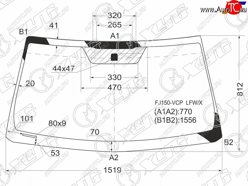 5 699 р. Стекло лобовое Toyota Land Cruiser Prado (J150) 09-20  Lexus GX 09-19 XYG FJ150-VCP LFW/X  с доставкой в г. Керчь