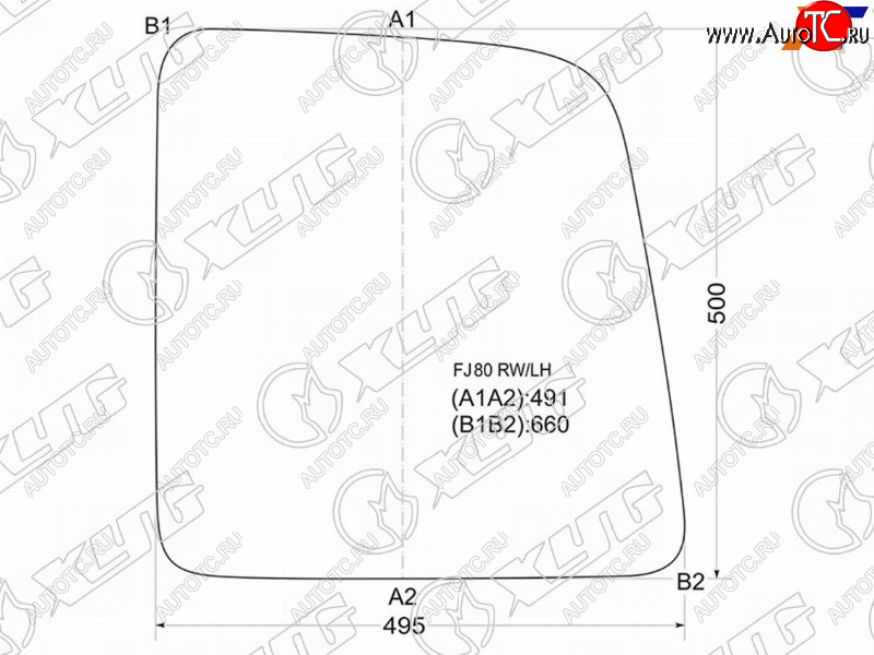 3 199 р. Стекло заднее (распашной двери) левое TOYOTA LAND CRUISER #J80 90-98                                 XYG FJ80 RW/LH  с доставкой в г. Керчь