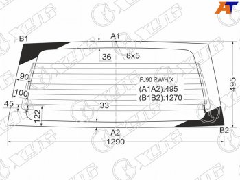 7 999 р. Стекло заднее (Цвет зеленый Обогрев) Toyota Land Cruiser Prado (J90) 96-02 XYG FJ90 RW/H/X  с доставкой в г. Керчь. Увеличить фотографию 1
