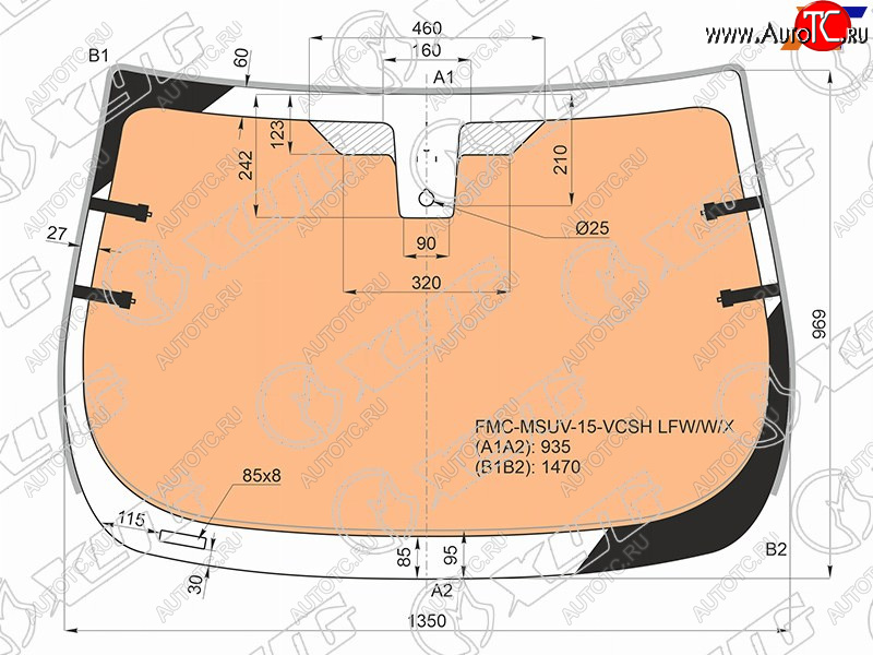 22 699 р. Стекло лобовое (Обогрев полный Датчик дождя Молдинг) Ford EcoSport 14-23 XYG FMC-MSUV-15-VCSH LFW/W/X  с доставкой в г. Керчь