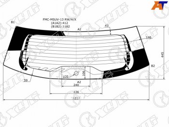 13 949 р. Стекло заднее (Цвет зеленый Обогрев Антенна) Ford EcoSport 14-23 XYG FMC-MSUV-13 RW/H/X  с доставкой в г. Керчь. Увеличить фотографию 1