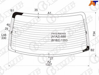 Стекло заднее (Цвет зеленый Обогрев) Nissan Almera 95-00  Sunny 95-99  Pulsar 95-00 XYG FN15 RW/H/X