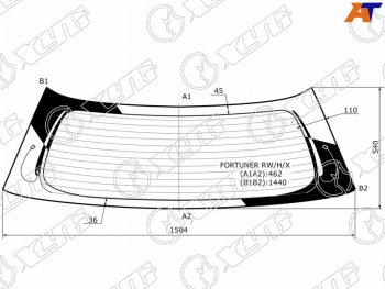 7 849 р. Стекло заднее (Цвет зеленый Обогрев) Toyota Fortuner 04-15 XYG FORTUNER RW/H/X  с доставкой в г. Керчь. Увеличить фотографию 1