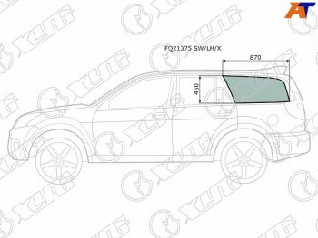 3 999 р. Стекло кузова боковое (не опускное) (Слева Цвет зеленый) Great Wall Hover 05-10  Hover H3 10-16  XYG FQ21375 SW/LH/X  с доставкой в г. Керчь. Увеличить фотографию 1