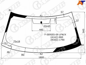 11 299 р. Стекло лобовое Ford F150 09-14 XYG F-SERIES-09 LFW/X  с доставкой в г. Керчь. Увеличить фотографию 1