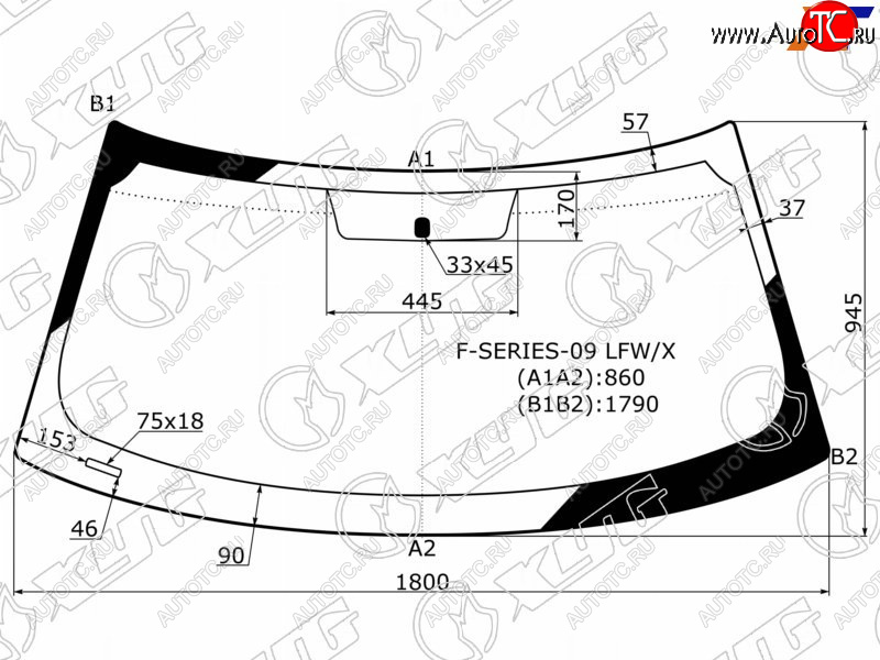 11 299 р. Стекло лобовое Ford F150 09-14 XYG F-SERIES-09 LFW/X  с доставкой в г. Керчь