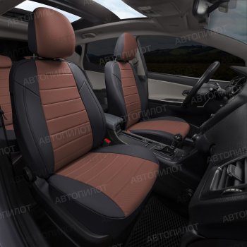 8 249 р. Чехлы сидений (экокожа) Автопилот  Audi A5  8T (2007-2016) дорестайлинг, купе, рестайлинг, купе (черный/темно-коричневый)  с доставкой в г. Керчь. Увеличить фотографию 6