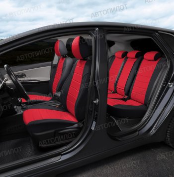 8 249 р. Чехлы сидений (экокожа, 40/60) Автопилот Audi Q3 8U рестайлинг (2014-2018) (черный/красный)  с доставкой в г. Керчь. Увеличить фотографию 6