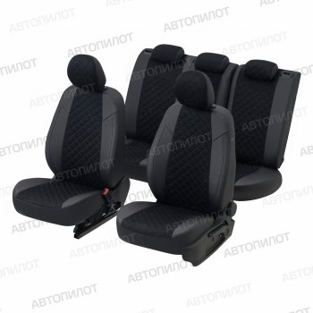 8 749 р. Чехлы сидений (экокожа/алькантара, 40/60) Автопилот Ромб  Audi Q3  8U (2011-2018) дорестайлинг, рестайлинг (черный)  с доставкой в г. Керчь. Увеличить фотографию 5