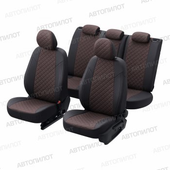 14 249 р. Чехлы сидений (экокожа) Автопилот Ромб  Audi Q5  8R (2008-2017) дорестайлинг, рестайлинг (черный/шоколад)  с доставкой в г. Керчь. Увеличить фотографию 6