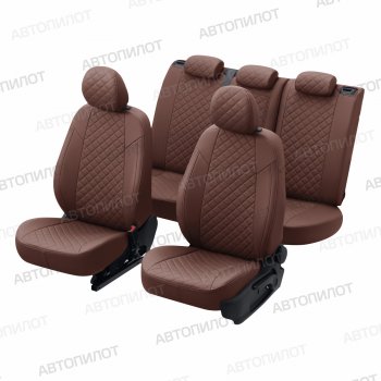 14 249 р. Чехлы сидений (экокожа) Автопилот Ромб  Audi Q5  8R (2008-2017) дорестайлинг, рестайлинг (темно-коричневый)  с доставкой в г. Керчь. Увеличить фотографию 6
