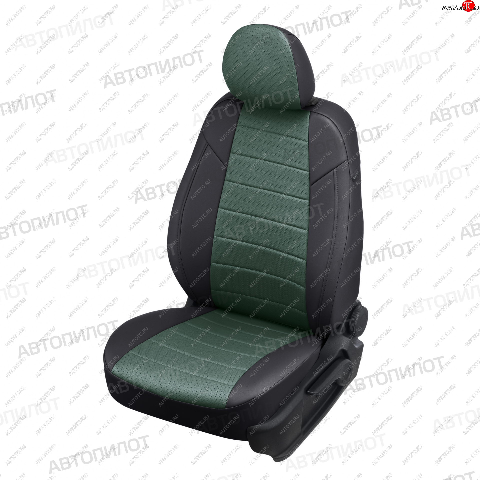 13 649 р. Чехлы сидений (экокожа, 40/60) Автопилот  BMW 5 серия  E34 (1988-1994) седан дорестайлинг (черный/зеленый)  с доставкой в г. Керчь
