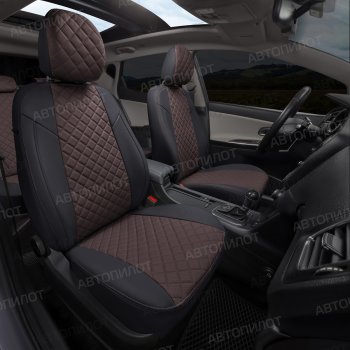 14 249 р. Чехлы сидений (экокожа, 40/60) Автопилот Ромб BMW 5 серия E34 седан дорестайлинг (1988-1994) (черный/шоколад)  с доставкой в г. Керчь. Увеличить фотографию 6