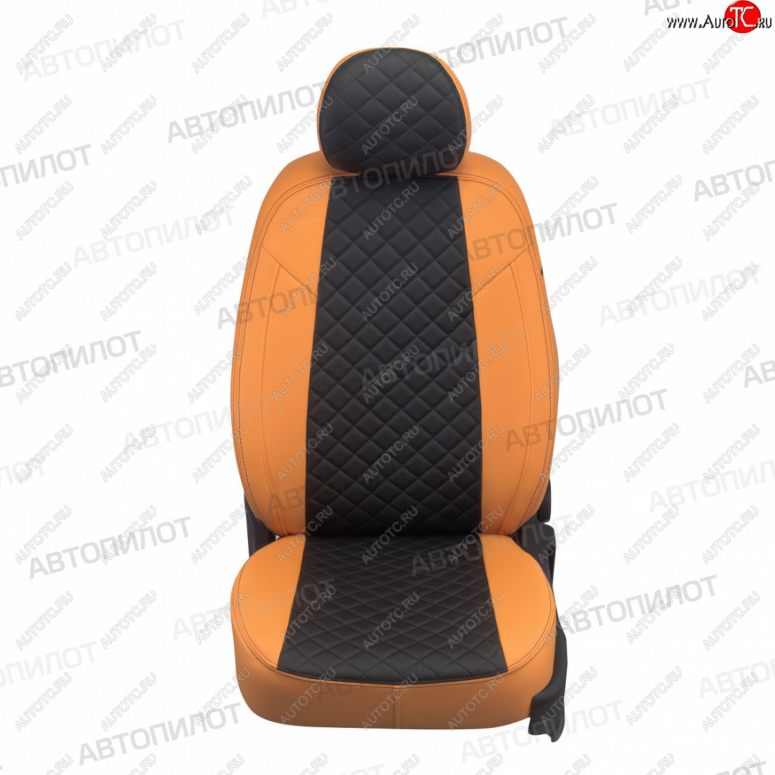 14 249 р. Чехлы сидений (экокожа) Автопилот Ромб  BMW X1  E84 (2009-2015) (оранж/черный)  с доставкой в г. Керчь