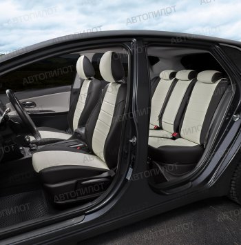 8 249 р. Чехлы сидений (экокожа) Автопилот  BMW X3  E83 (2003-2009) (черный/белый)  с доставкой в г. Керчь. Увеличить фотографию 7