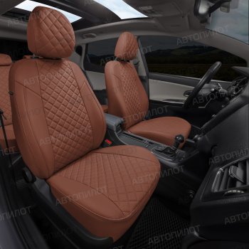 14 249 р. Чехлы сидений (экокожа) Автопилот Ромб  BMW X3  E83 (2003-2009) (коричневый)  с доставкой в г. Керчь. Увеличить фотографию 7