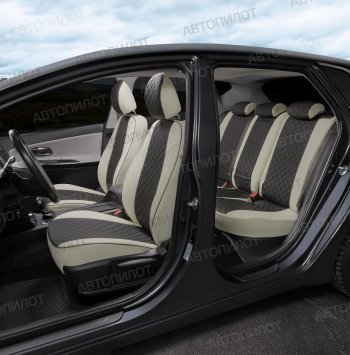 14 249 р. Чехлы сидений (экокожа) Автопилот Ромб  BYD F3 (2005-2014) седан (белый/черный)  с доставкой в г. Керчь. Увеличить фотографию 6
