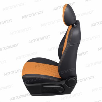 14 249 р. Чехлы сидений (экокожа) Автопилот Ромб  Chery Amulet (Corda)  A15 (2003-2010) лифтбэк (черный/оранж)  с доставкой в г. Керчь. Увеличить фотографию 4