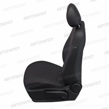 14 249 р. Чехлы сидений (экокожа) Автопилот Ромб  Chery Amulet (Corda)  A15 (2003-2010) лифтбэк (черный/красная строчка)  с доставкой в г. Керчь. Увеличить фотографию 4