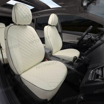14 249 р. Чехлы сидений (экокожа) Автопилот Ромб  Chery Bonus  (A13) (2011-2016) лифтбэк (белый)  с доставкой в г. Керчь. Увеличить фотографию 6