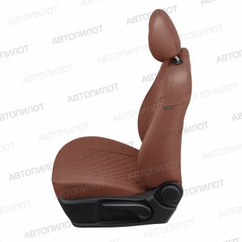 14 249 р. Чехлы сидений (экокожа) Автопилот Ромб Chevrolet Aveo T200 хэтчбек 5 дв (2002-2008) (коричневый)  с доставкой в г. Керчь. Увеличить фотографию 4