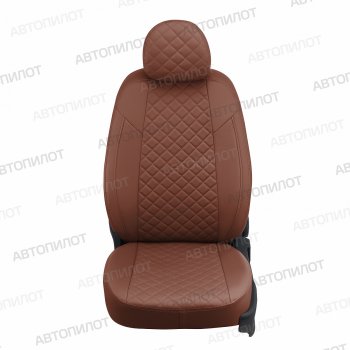 14 249 р. Чехлы сидений (экокожа) Автопилот Ромб Chevrolet Aveo T200 хэтчбек 5 дв (2002-2008) (коричневый)  с доставкой в г. Керчь. Увеличить фотографию 5