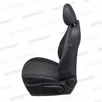 8 249 р. Чехлы сидений (экокожа) Автопилот Chevrolet Aveo T250 седан рестайлинг (2006-2011) (черный/темно-серый)  с доставкой в г. Керчь. Увеличить фотографию 4