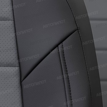 8 249 р. Чехлы сидений (экокожа) Автопилот  Chevrolet Aveo ( T200,  T250) (2003-2011) седан, седан рестайлинг (черный/серый)  с доставкой в г. Керчь. Увеличить фотографию 2