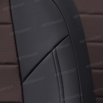 8 249 р. Чехлы сидений (экокожа) Автопилот  CITROEN C4  B7 (2013-2022) седан дорестайлинг, седан рестайлинг (черный/шоколад)  с доставкой в г. Керчь. Увеличить фотографию 2