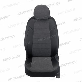 8 349 р. Чехлы сидений (экокожа/велюр, 3 места) Автопилот CITROEN Jumper 250 (2006-2014) (черный/федерер)  с доставкой в г. Керчь. Увеличить фотографию 3