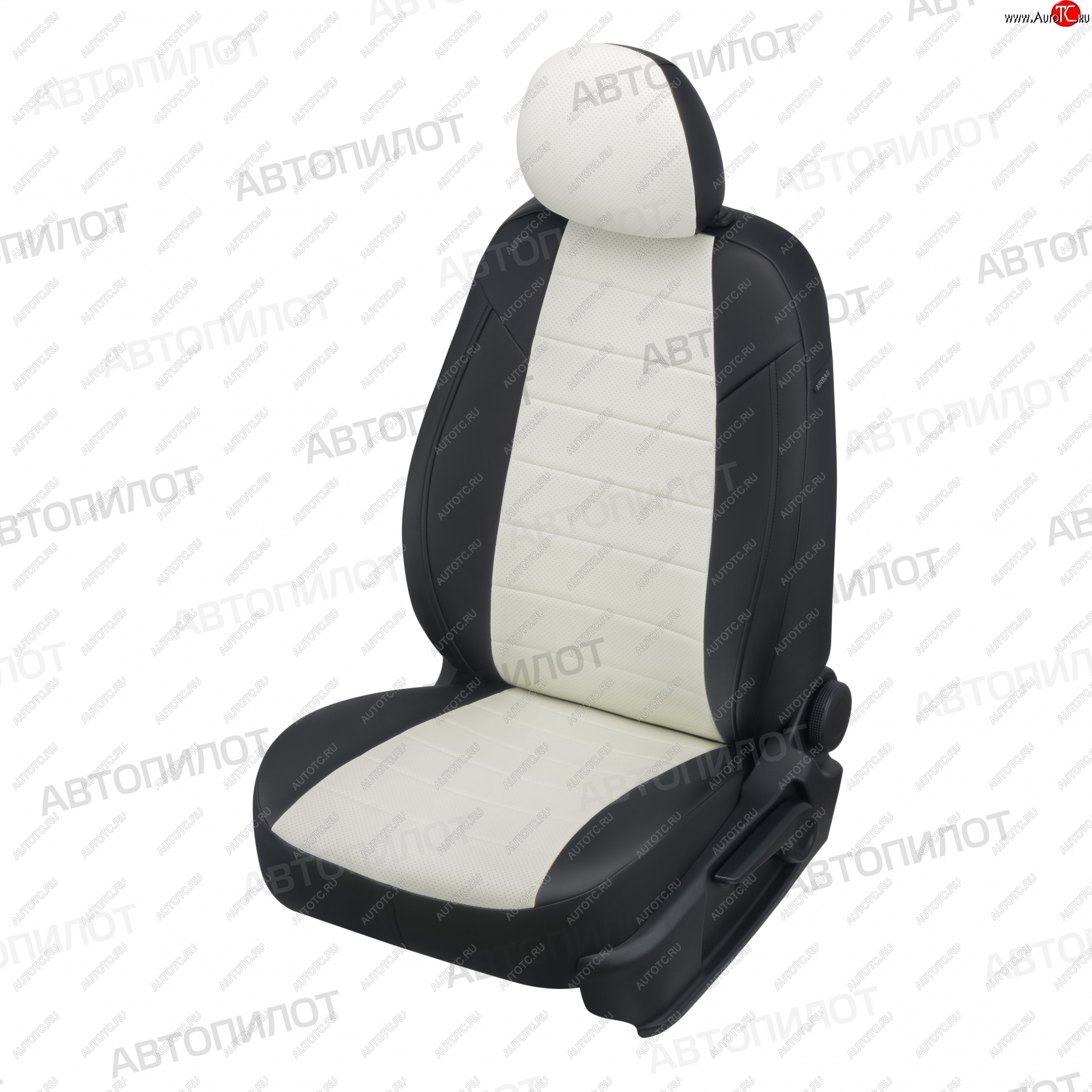 8 249 р. Чехлы сидений (экокожа) Автопилот Ford EcoSport дорестайлинг (2013-2019) (черный/белый)  с доставкой в г. Керчь
