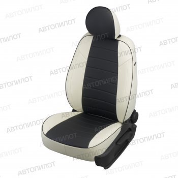 Чехлы сидений (экокожа, 40/60) Автопилот Ford Escape  1 (2000-2007), Mazda Tribute (2000-2007) (белый/черный)