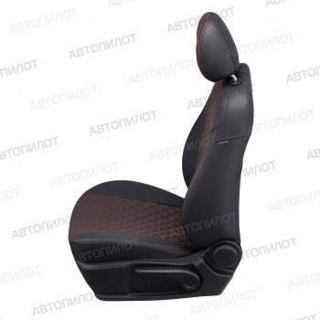 14 249 р. Чехлы сидений (экокожа) Автопилот Ромб  Ford Explorer  U502 (2010-2019) дорестайлинг, 1-ый рестайлинг, 5 дв., 2-ой рестайлинг, 5 дв. (черный/шоколад)  с доставкой в г. Керчь. Увеличить фотографию 2