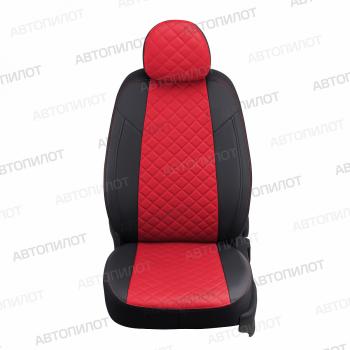 8 499 р. Чехлы на сиденья Ромб (к. AmbienteTrend раздел. 40/60 экокожа) Автопилот Ford Focus 3 седан рестайлинг (2014-2019) (черный/красный)  с доставкой в г. Керчь. Увеличить фотографию 5