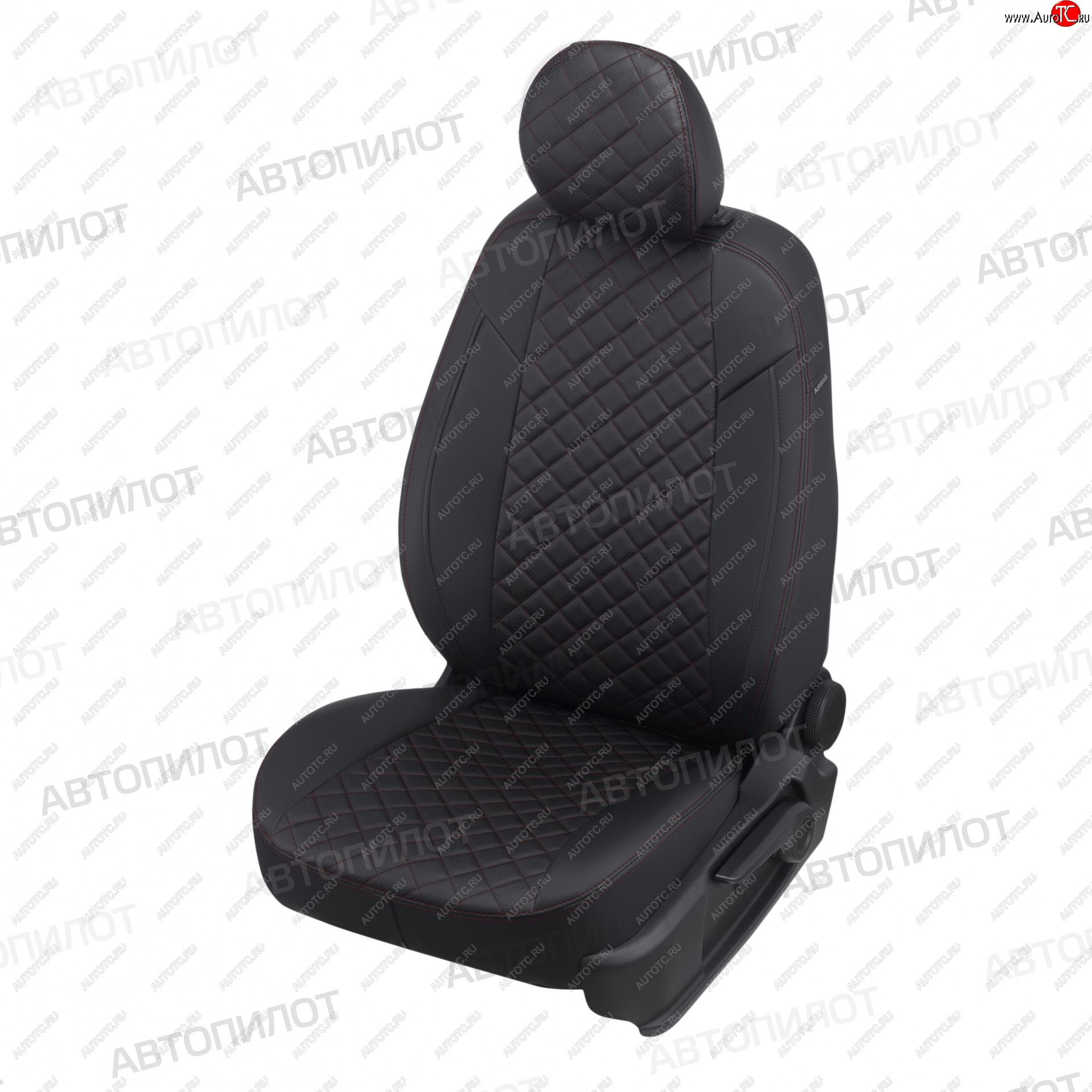 14 249 р. Чехлы сидений (экокожа) Автопилот Ромб  Ford Ka  1 (1996-2008) (черный/красная строчка)  с доставкой в г. Керчь