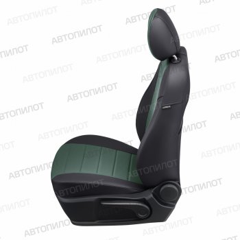 13 649 р. Чехлы сидений (Titanium, экокожа) Автопилот  Ford Mondeo ( MK5 CD391,  MK5,CD391) (2014-2025) дорестайлинг седан, дорестайлинг универсал, рестайлинг универсал, рестайлинг, седан (черный/зеленый)  с доставкой в г. Керчь. Увеличить фотографию 2