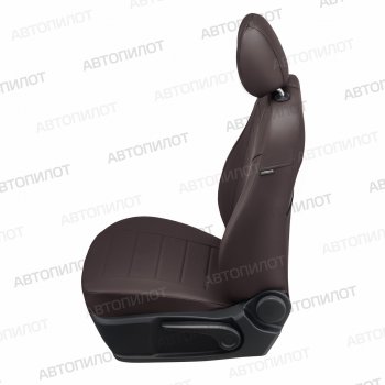 21 599 р. Чехлы на сиденья Экокожа (9 мест экокожа) Автопилот Ford Transit цельнометаллический фургон (2014-2022) (шоколад)  с доставкой в г. Керчь. Увеличить фотографию 2