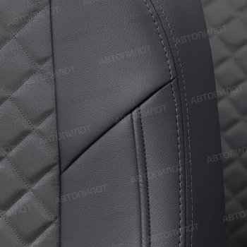 8 749 р. Geely Coolray с 20г.Черный + Темно-серыйАлькантара ромб   Копируемое: Чехлы сидений (экокожа/алькантара) Автопилот Ромб  Geely Coolray  SX11 (2018-2023) дорестайлинг (черный/темно-серый)  с доставкой в г. Керчь. Увеличить фотографию 4