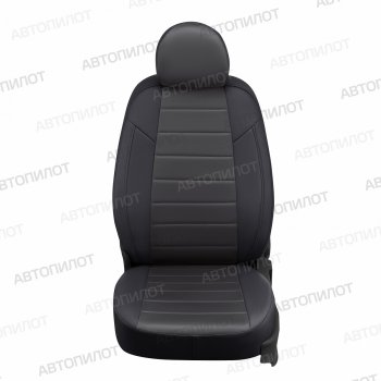 Чехлы сидений (экокожа/алькантара, сплош.) Автопилот Honda Civic  ES (2000-2006) седан дорестайлинг, седан рестайлинг (черный/темно-серый)