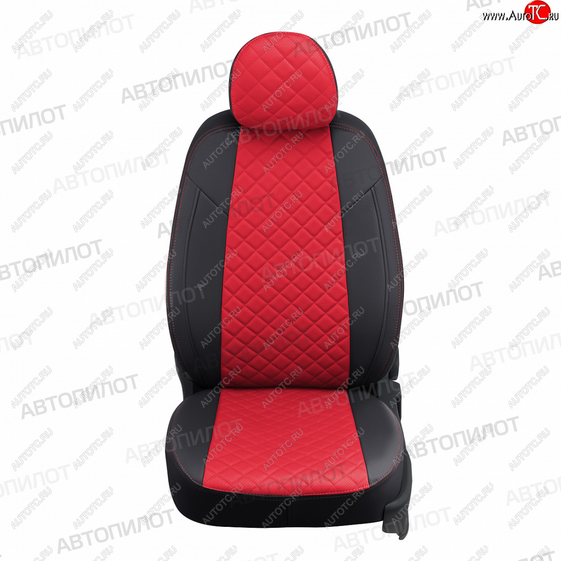 14 249 р. Чехлы сидений (экокожа) Автопилот Ромб  Honda Civic  FK,FN (2005-2011) хэтчбэк 5 дв. дорестайлинг, хэтчбэк 5 дв. рестайлинг (черный/красный)  с доставкой в г. Керчь