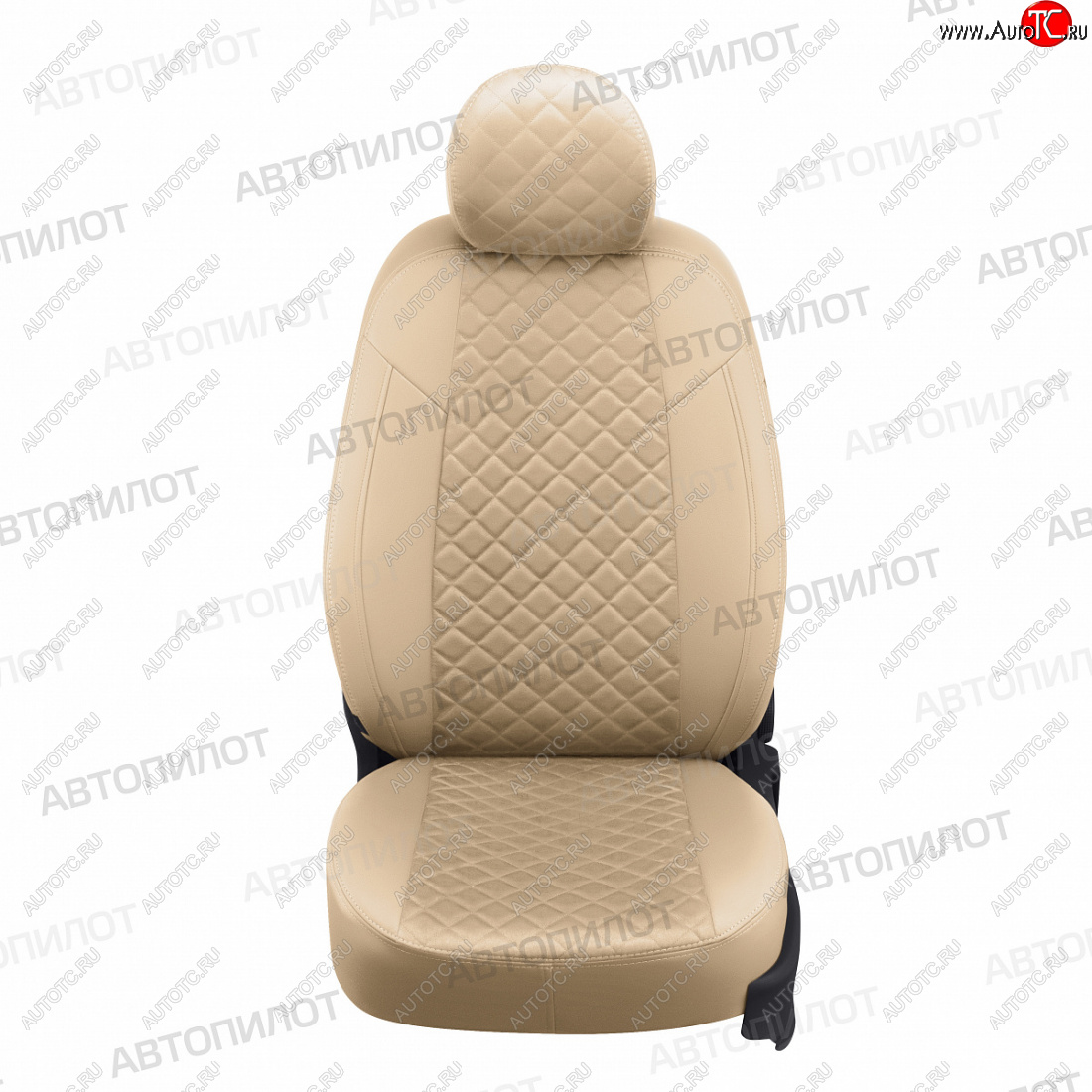 14 449 р. Чехлы сидений (экокожа/алькантара) Автопилот Ромб Honda Civic FK2 хэтчбэк 5 дв. (2011-2016) (бежевый)  с доставкой в г. Керчь