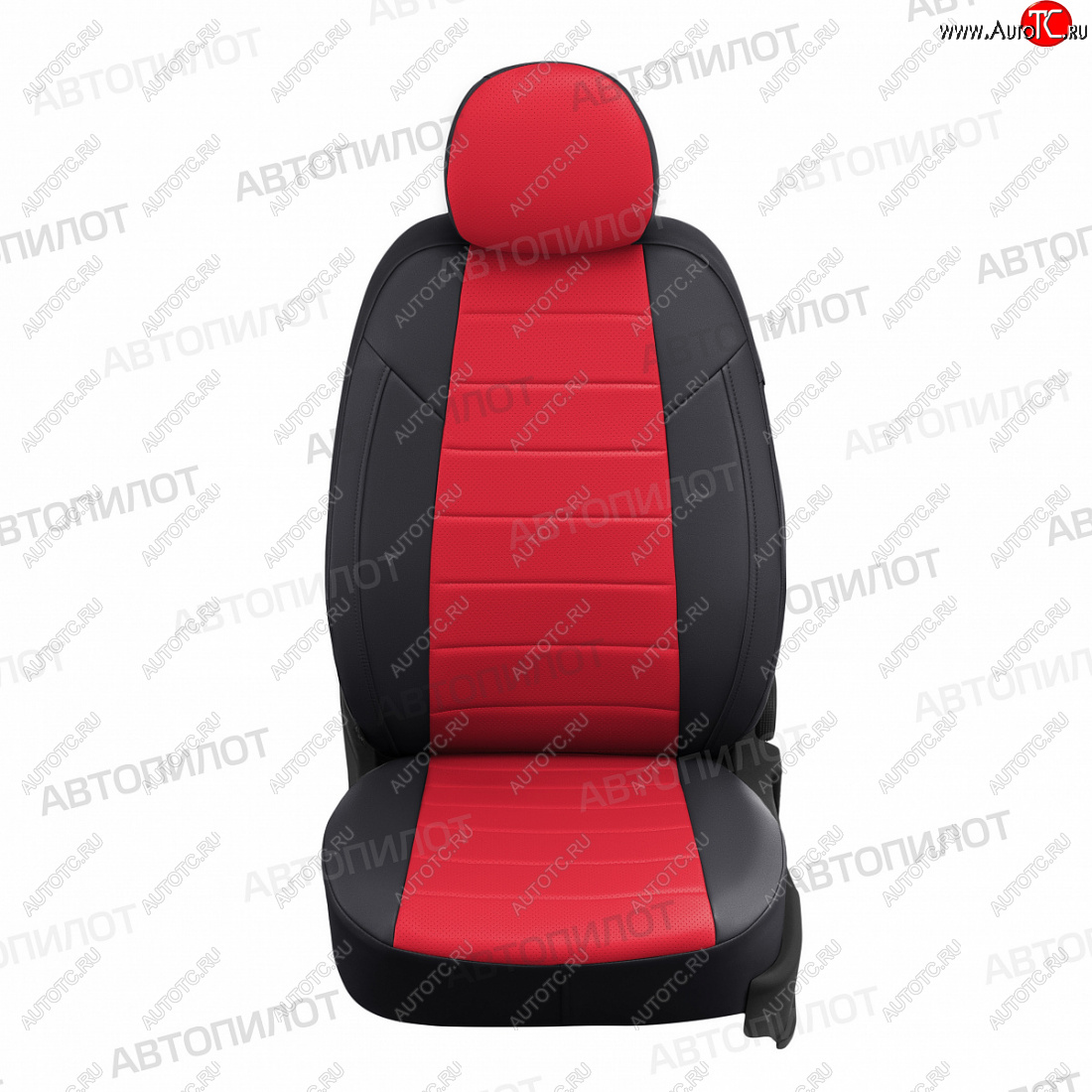 8 249 р. Чехлы сидений (экокожа) Автопилот  Honda CR-V  RE1,RE2,RE3,RE4,RE5,RE7 (2007-2012) дорестайлинг, рестайлинг (черный/красный)  с доставкой в г. Керчь