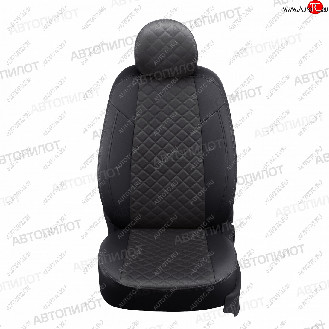 8 499 р. Чехлы сидений (экокожа) Автопилот Ромб  Honda CR-V  RM1,RM3,RM4 (2012-2018) дорестайлинг, рестайлинг (черный/темно-серый)  с доставкой в г. Керчь