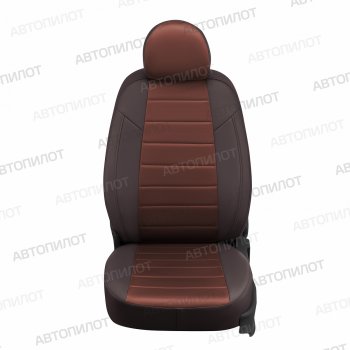 Чехлы сидений (экокожа/алькантара, 8 мест) Автопилот Honda Pilot  YF4 (2008-2015) дорестайлинг, рестайлинг (черный/шоколад)