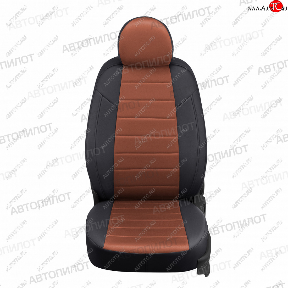 8 249 р. Чехлы сидений (экокожа/алькантара) Автопилот Hyundai Elantra HD (2006-2011) (черный/коричневый)  с доставкой в г. Керчь
