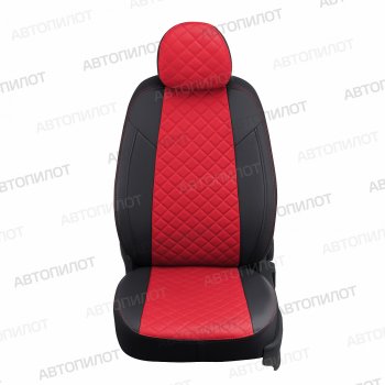 Чехлы сидений (экокожа, 3 места) Автопилот Ромб Hyundai HD-72 - HD78 (черный/красный)