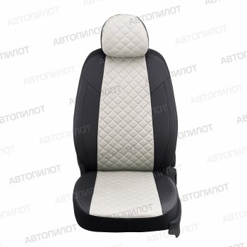 Чехлы сидений (экокожа, 3 места) Автопилот Ромб Hyundai HD-72 - HD78 (черный/белый)