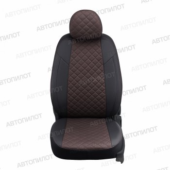 Чехлы сидений (экокожа, 3 места) Автопилот Ромб Hyundai HD-72 - HD78 (черный/шоколад)
